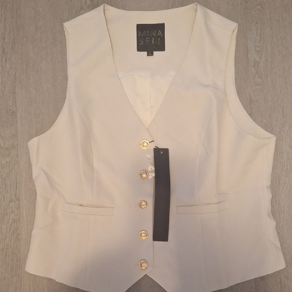 V-neck Lightweight Slim Trendy Vest With Pockets - Picture 5 of 9